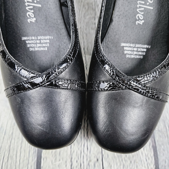 TENDER TOOTSIES | Silver slipon wedge heel comfort shoes - Picture 5 of 11